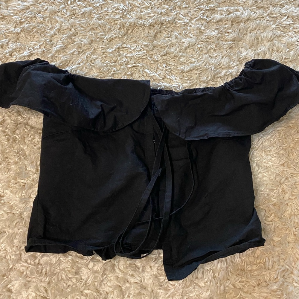 Black off shoulder top